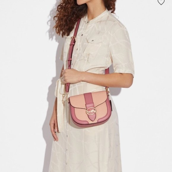 Coach Georgie Saddle Bag In Colorblock - Picture 2 of 16